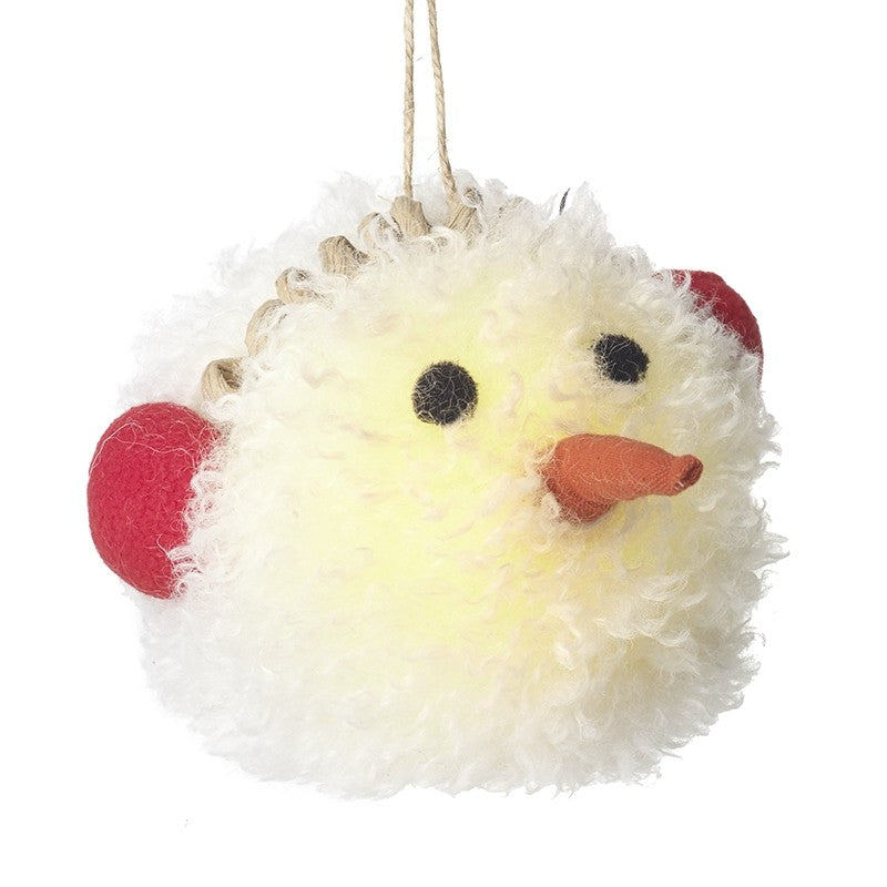 Light up snowman head Decoration - WowCornwall