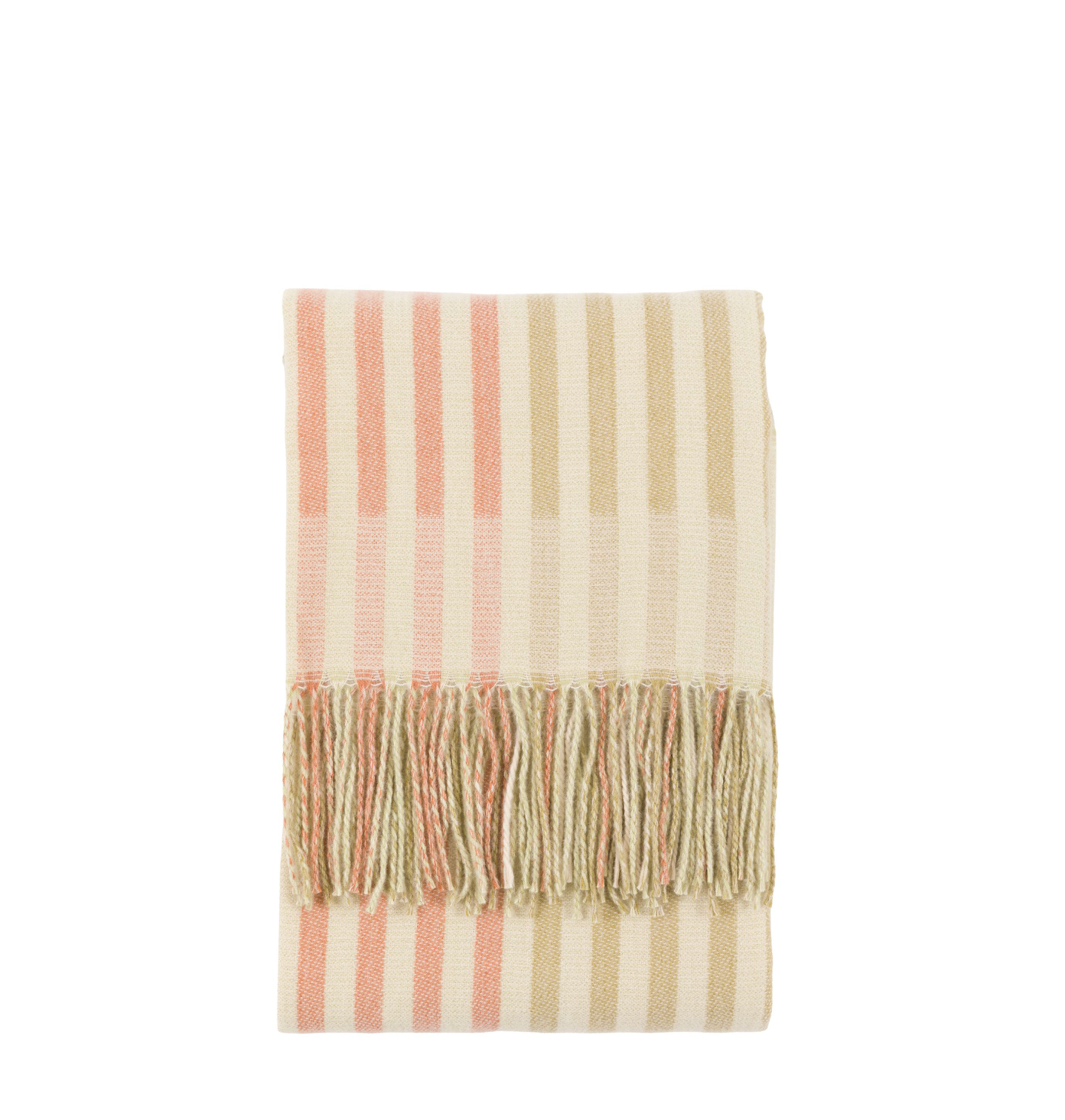 Lille Jacquard Stripe Throw Rust & Sage