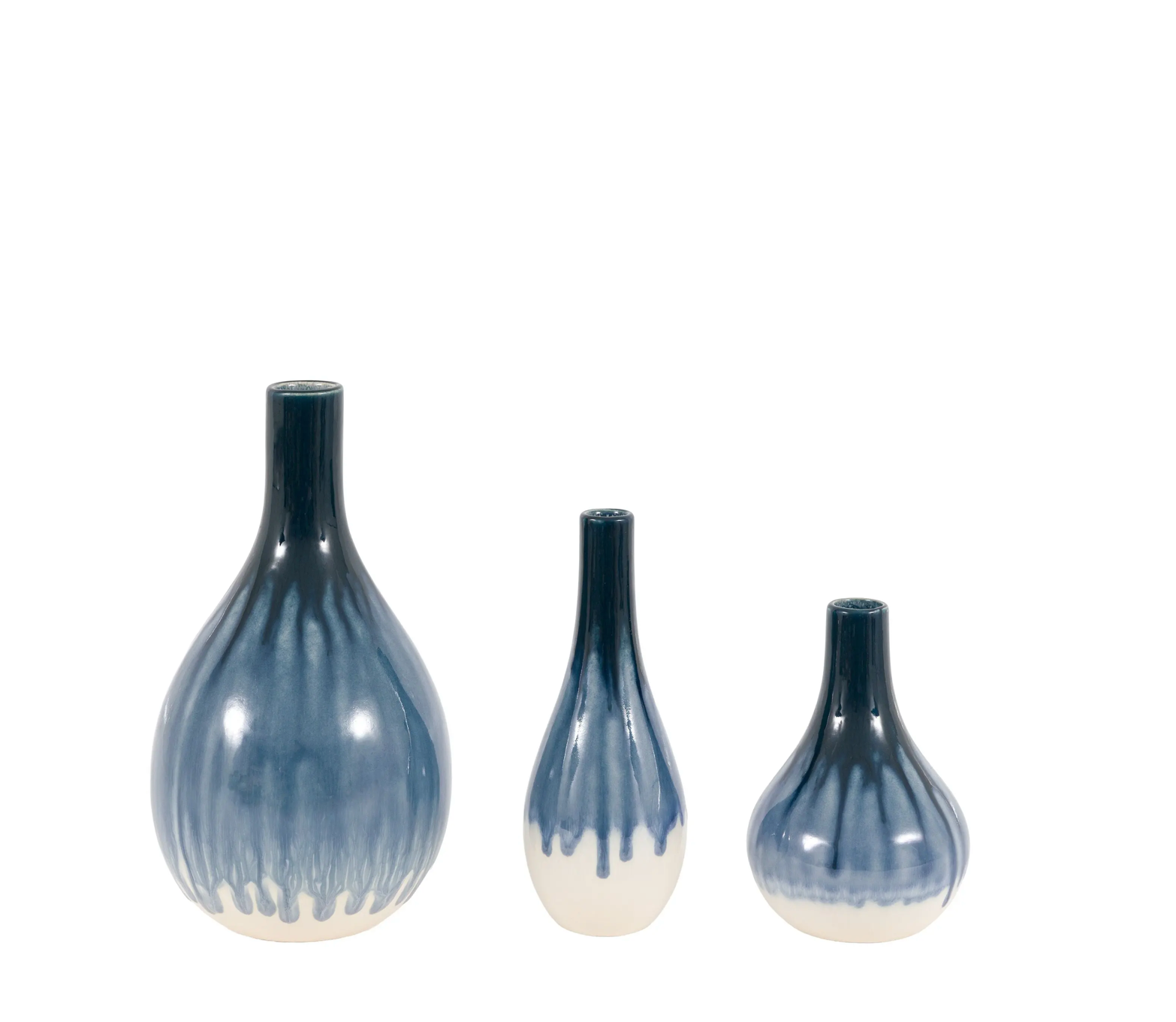 Orro Blue Organic Fade Ceramic Vase Set of 3