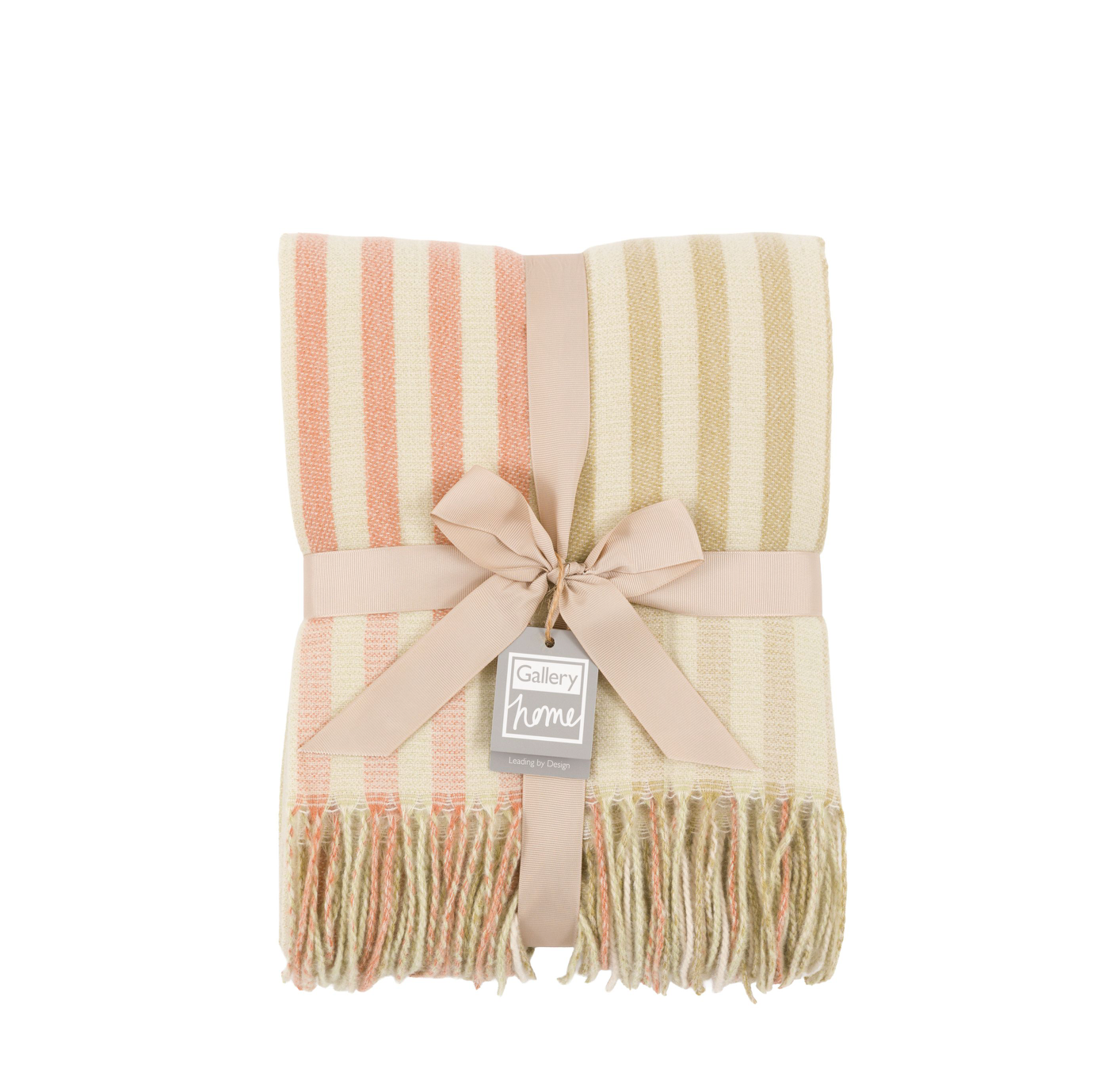 Lille Jacquard Stripe Throw Rust & Sage