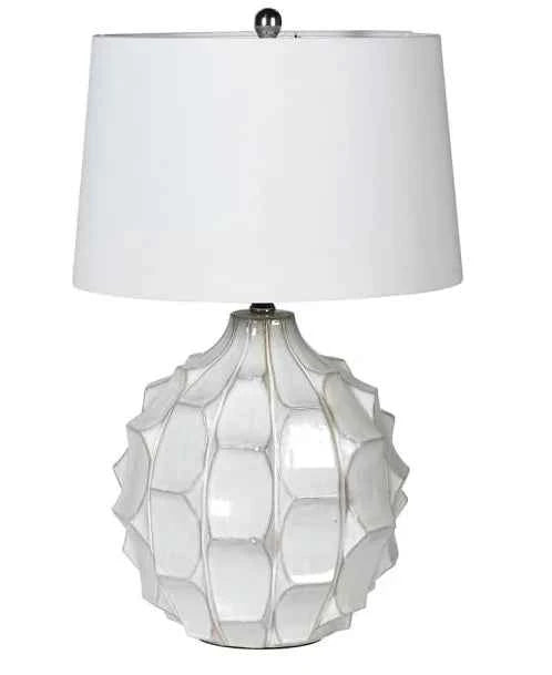 White Petal Effect Table Lamp with Shade