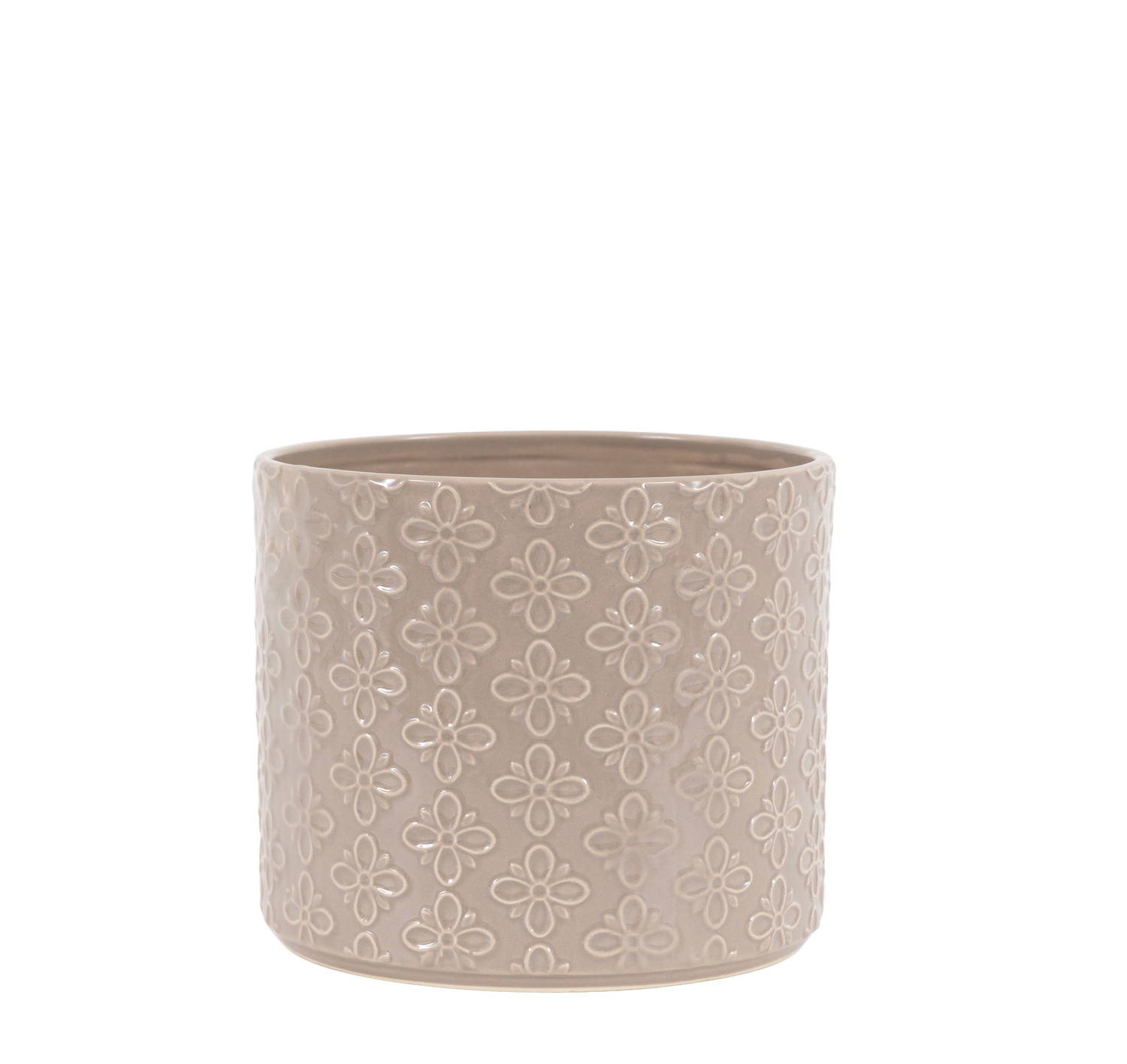 Selva Embossed Planter Grey