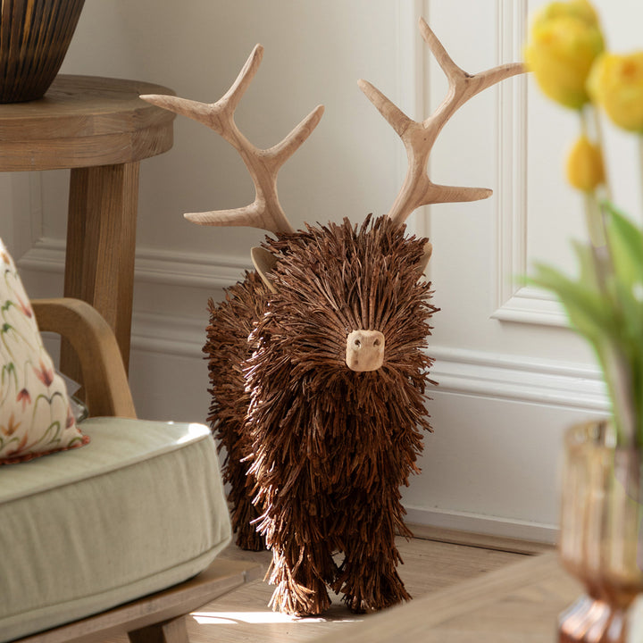 Standing Stag Wooden Sculpture - WowCornwall